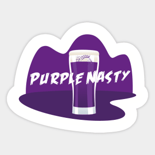 Purple Nasty piranha in pint Sticker